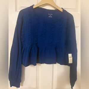 PILCRO (Anthropologie) CROP L/S COTTON TOP